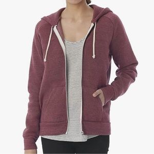 Alternative Adrian Zip Hoodie ECO TRUE WINE - XL (runs small)